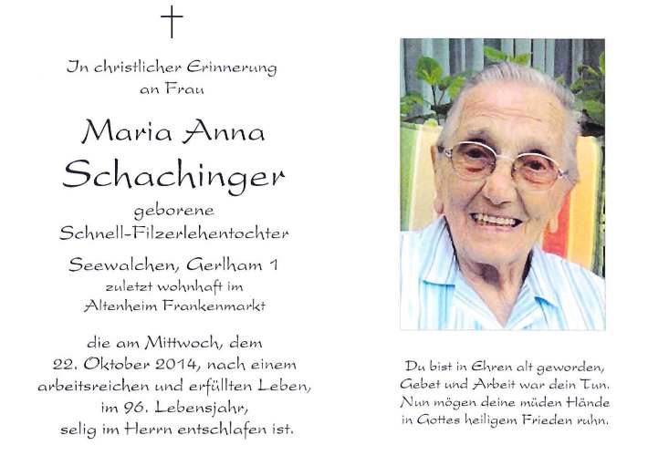 Begräbnis Schachinger