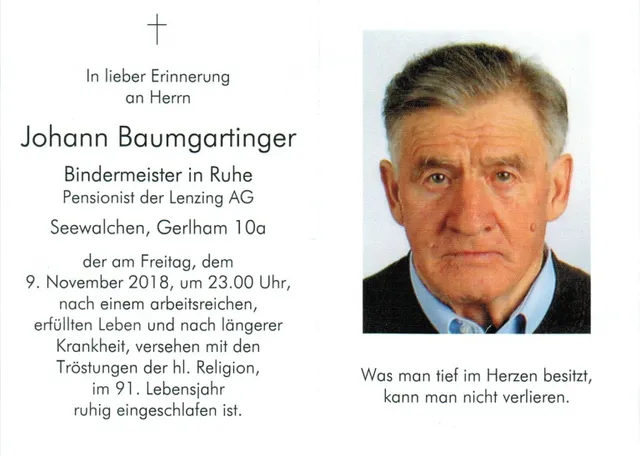Begräbnis Johann Baumgartinger