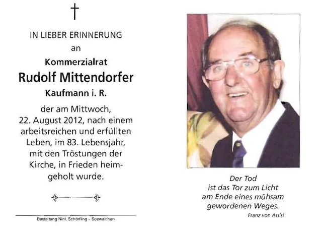 Begräbnis Rudolf Mittendorfer